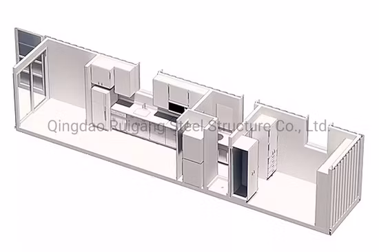저렴한 비용으로 쉽게 건축할 수 있는 침실 2개 생활용 플랫 팩 조립식 컨테이너 하우스